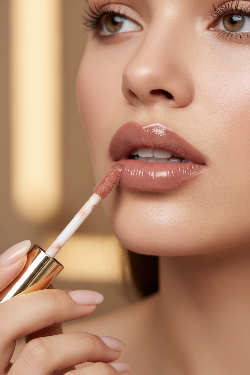 Blush taupe nude lip gloss